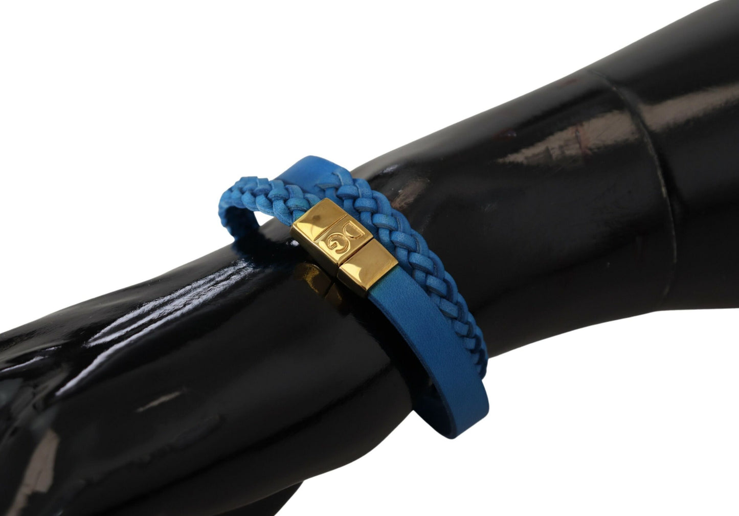 Dolce & Gabbana Elegant Leather Wrap Bracelet in Blue & Gold