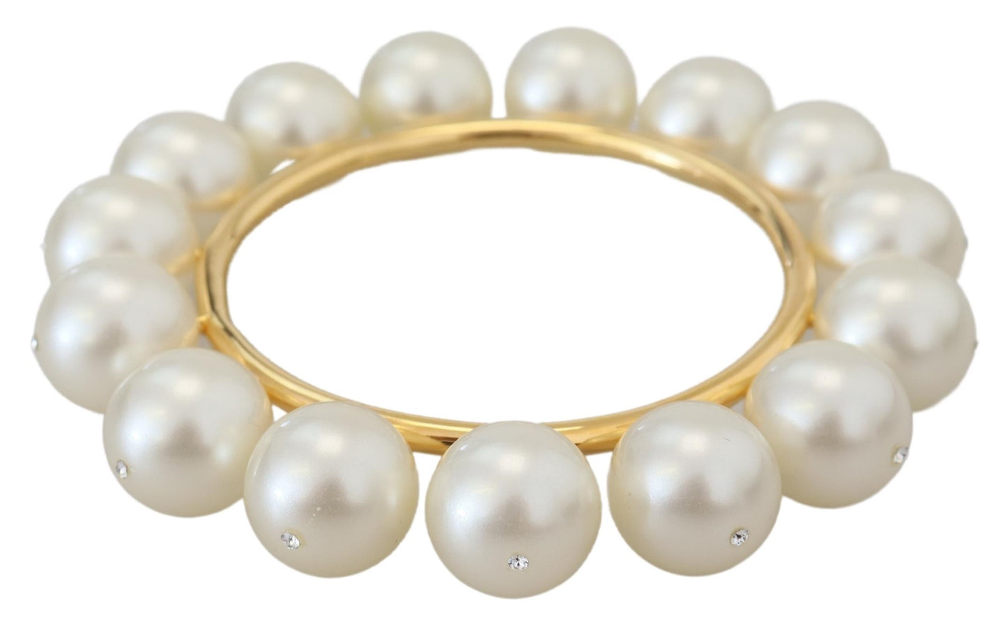 Dolce & Gabbana Chic Gold-Tone Faux Pearl Bangle