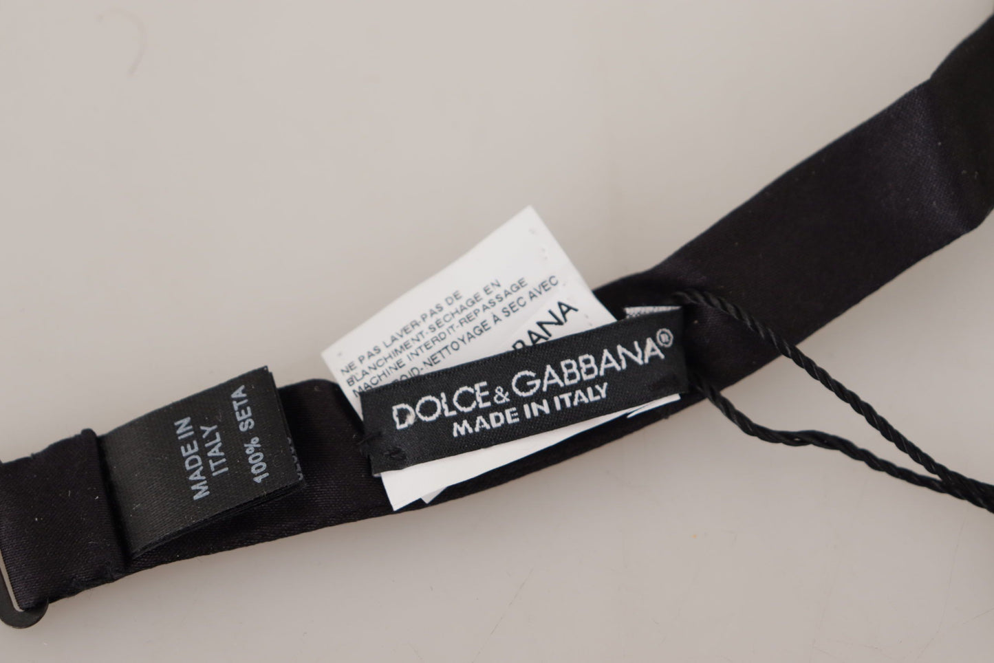 Dolce & Gabbana Elegant Black Silk Bow Tie