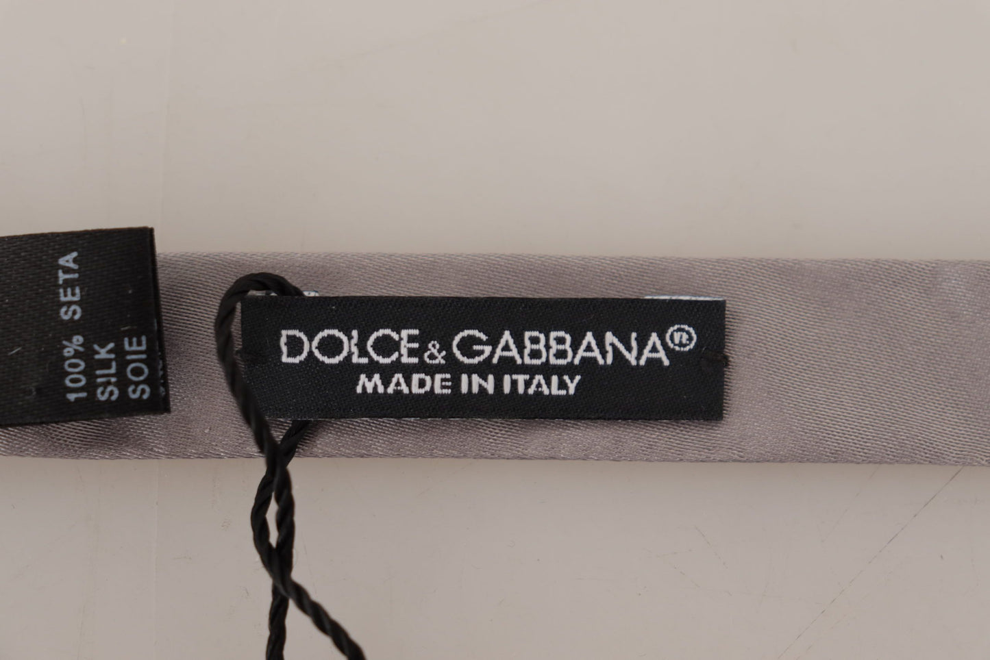 Dolce & Gabbana Elegant Gray Silk Tied Bow Tie