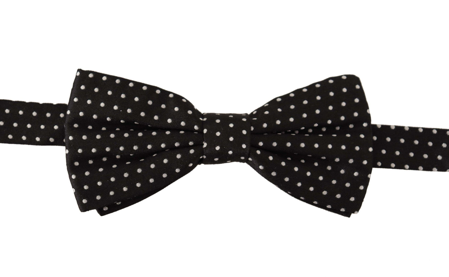 Dolce & Gabbana Elegant Black Silk Polka Dot Bow Tie