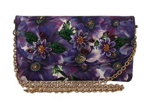 Dolce & Gabbana Elegant Purple Leather Shoulder Bag