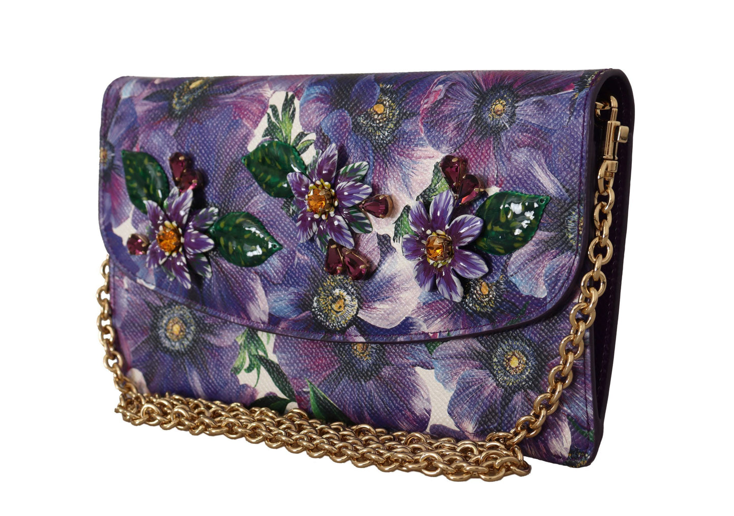 Dolce & Gabbana Elegant Purple Leather Shoulder Bag