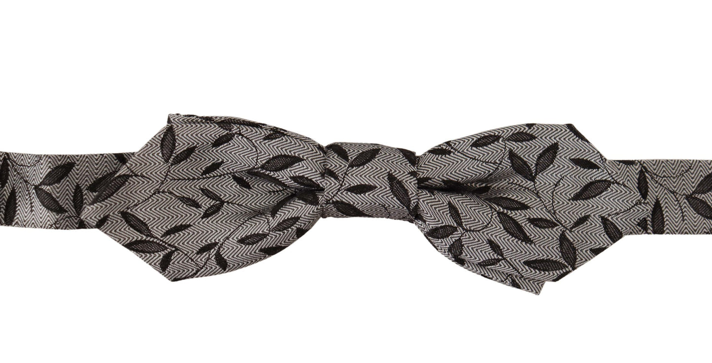 Dolce & Gabbana Elegant Gray Silk Bow Tie