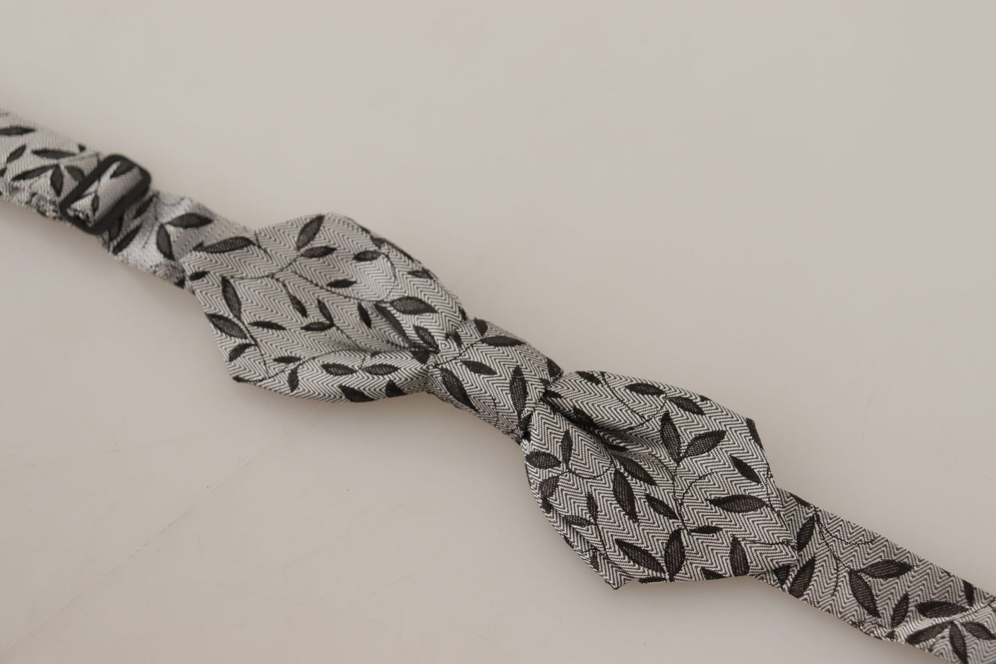 Dolce & Gabbana Elegant Gray Silk Bow Tie