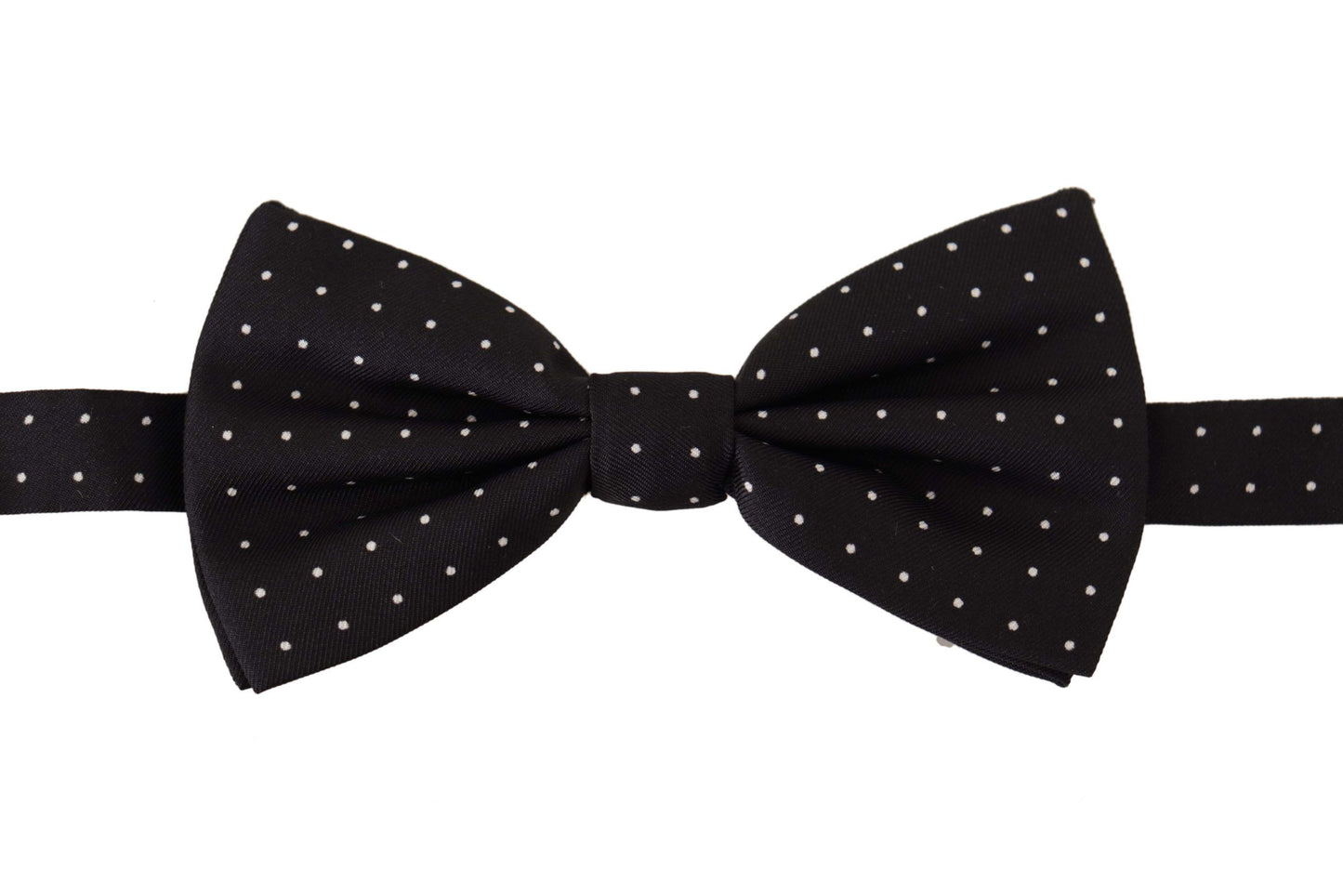 Dolce & Gabbana Elegant Black and White Polka Dot Silk Bow Tie