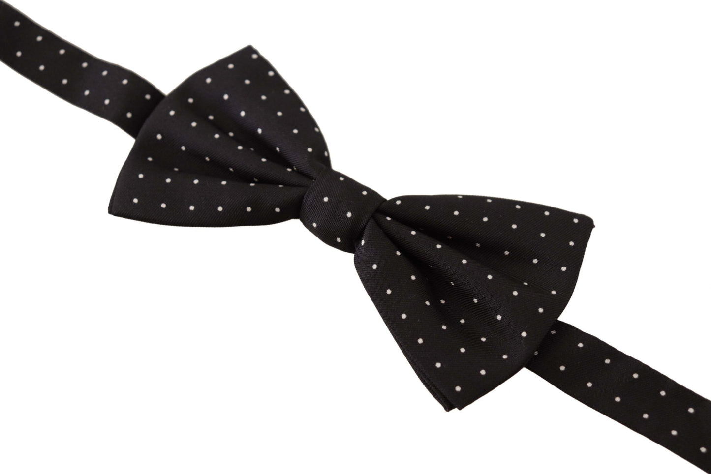 Dolce & Gabbana Elegant Black and White Polka Dot Silk Bow Tie