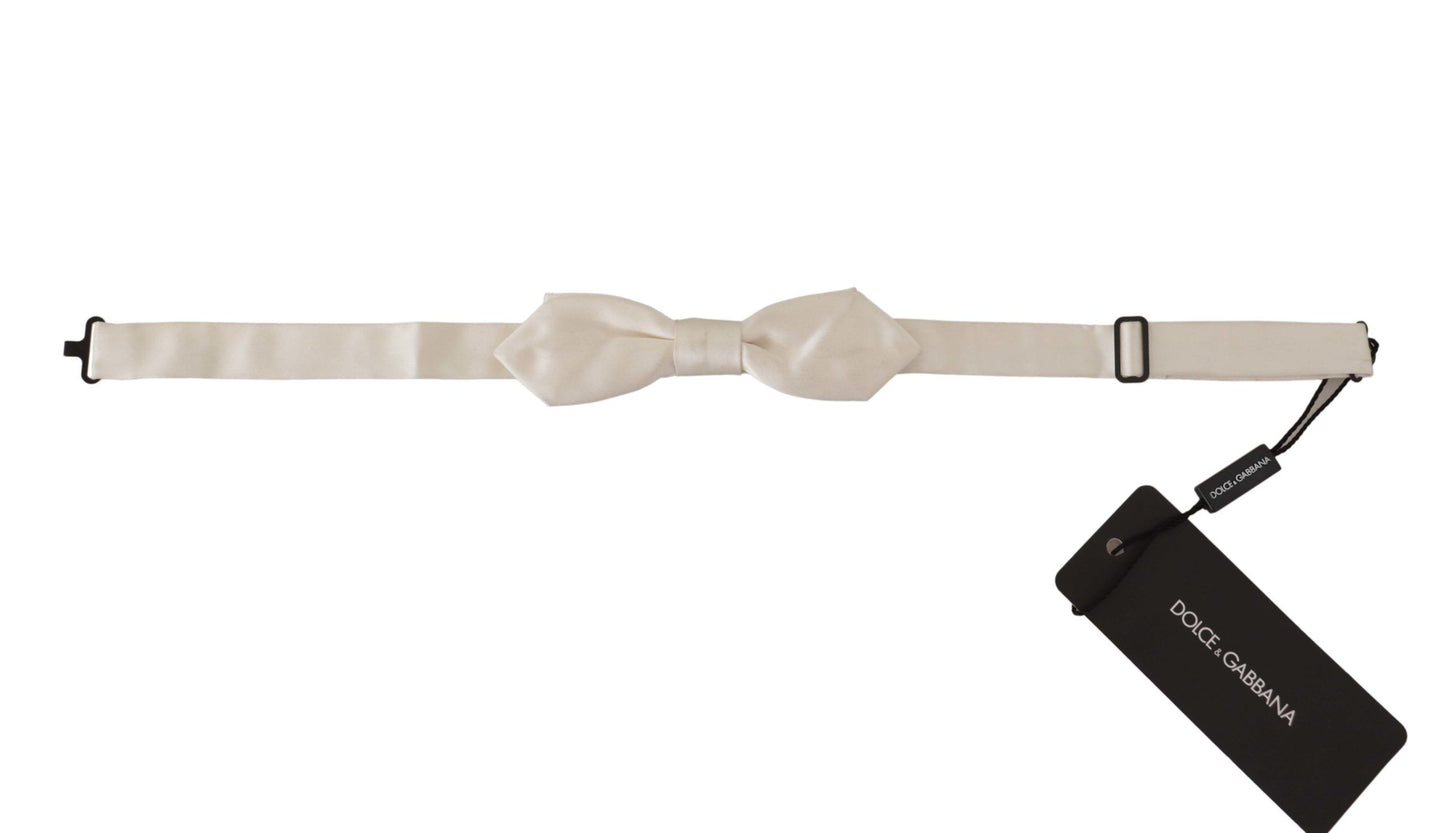 Dolce & Gabbana Elegant Silk White Bow Tie