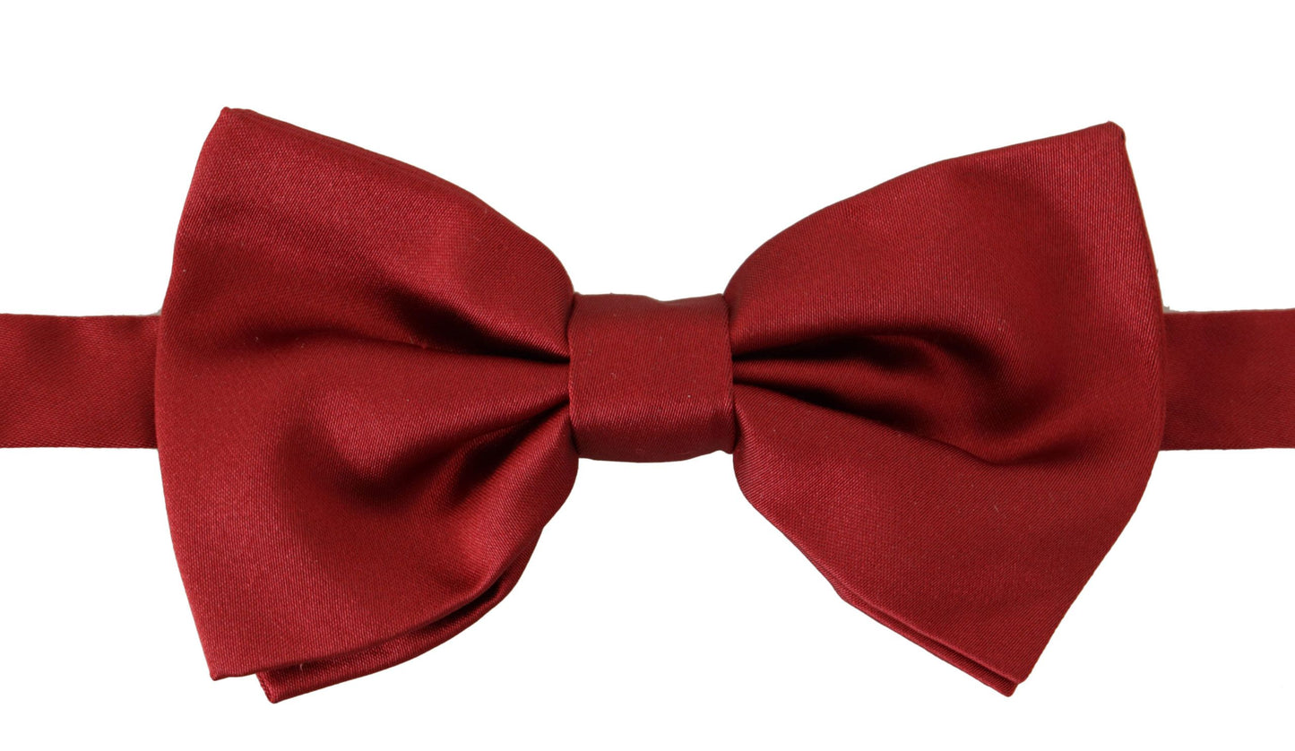 Dolce & Gabbana Elegant Silk Red Bow Tie