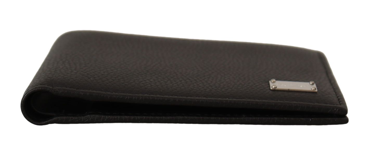 Dolce & Gabbana Elegant Black Leather Bifold Wallet