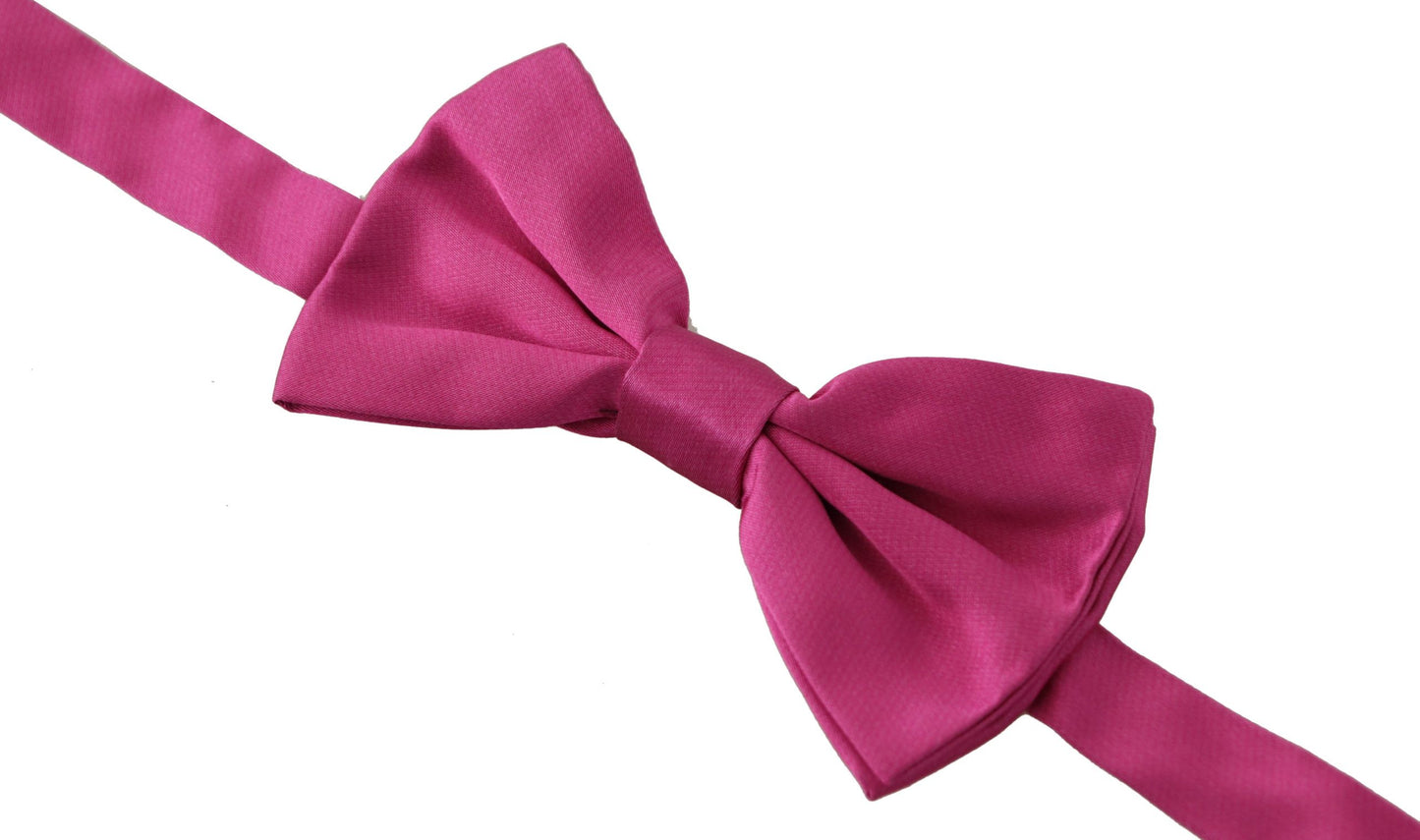 Dolce & Gabbana Elegant Pink Silk Bow Tie