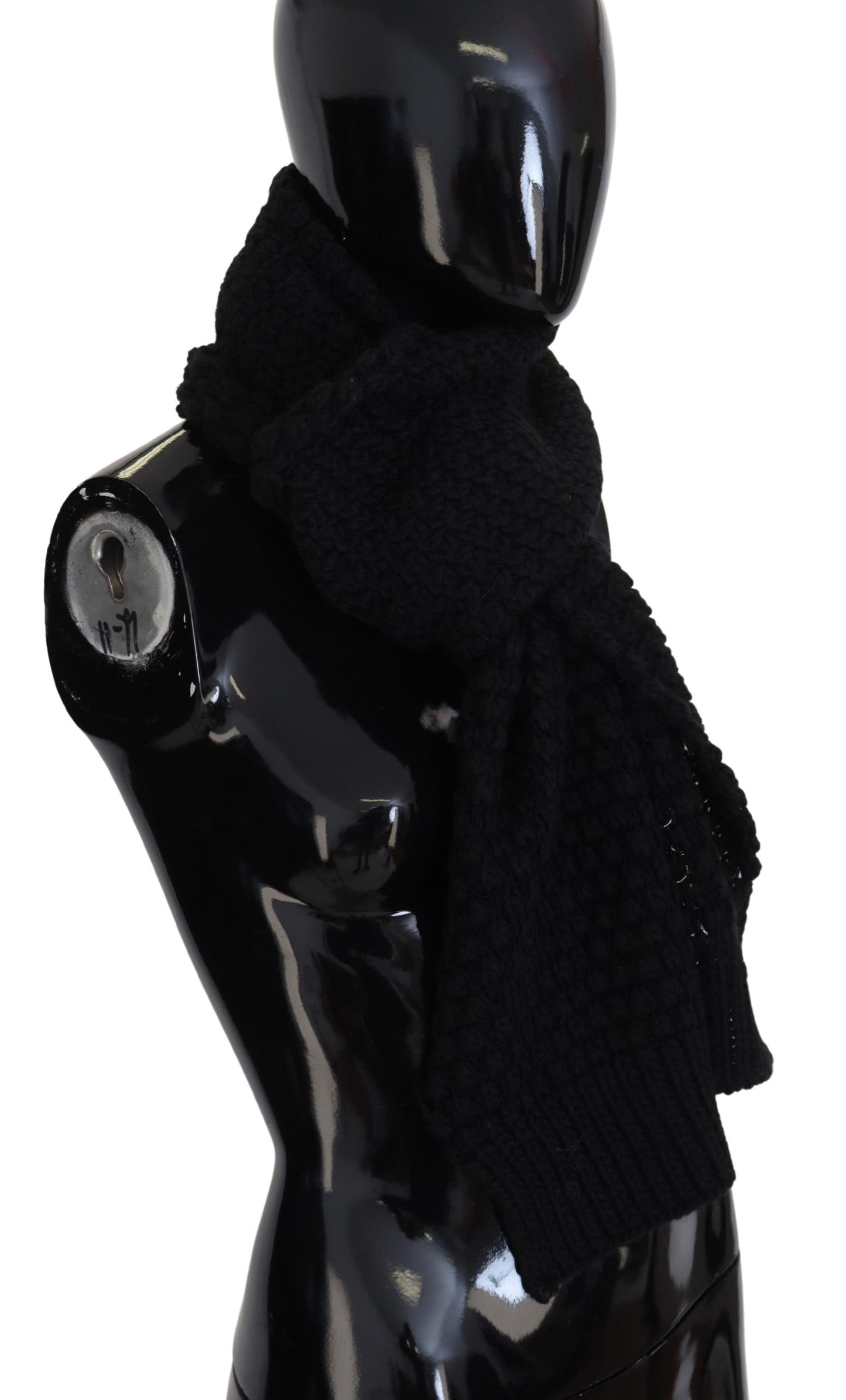 Balmain Elegant Black Designer Scarf Wrap