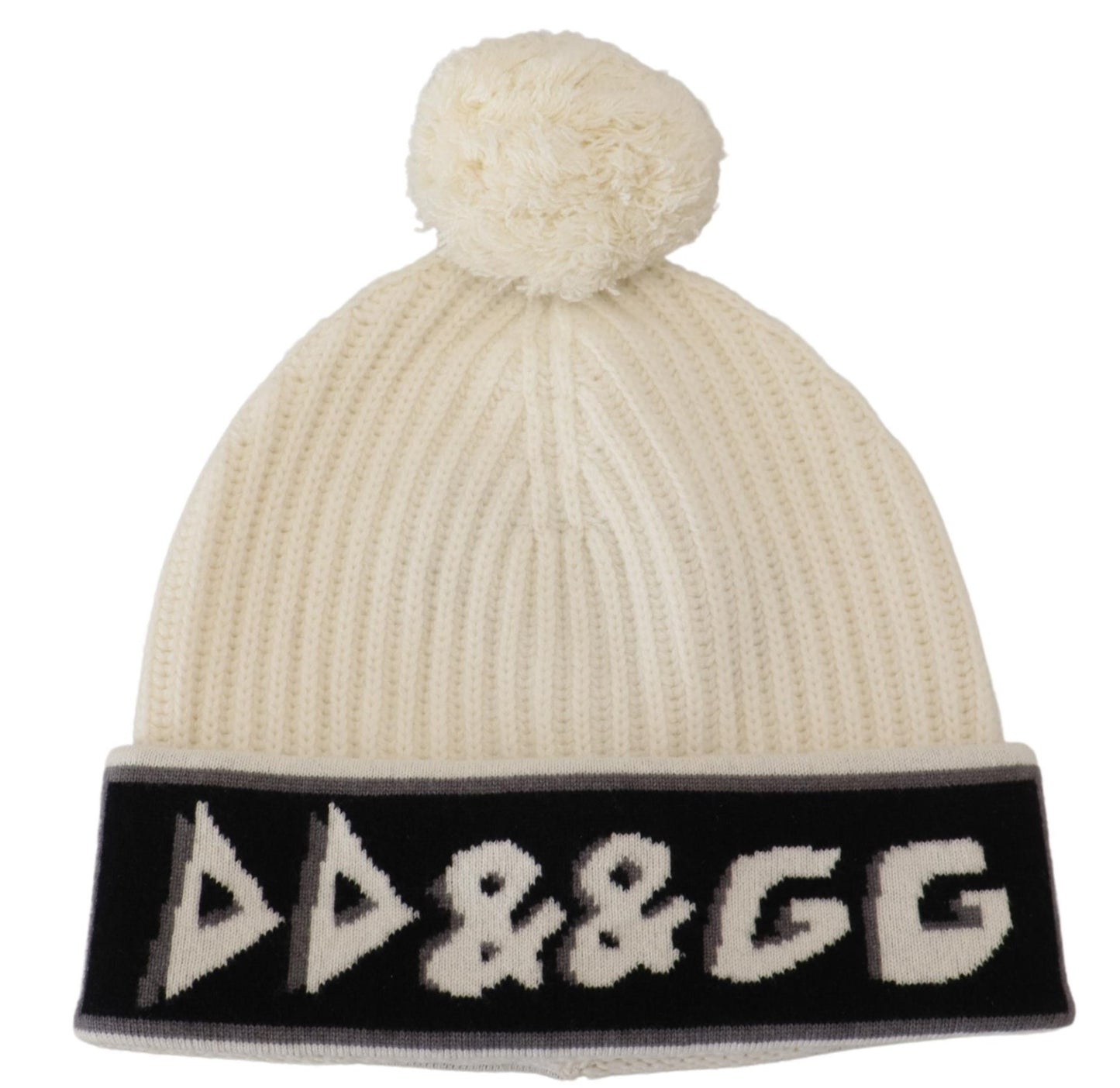 Dolce & Gabbana Elegant White Cashmere Beanie Hat