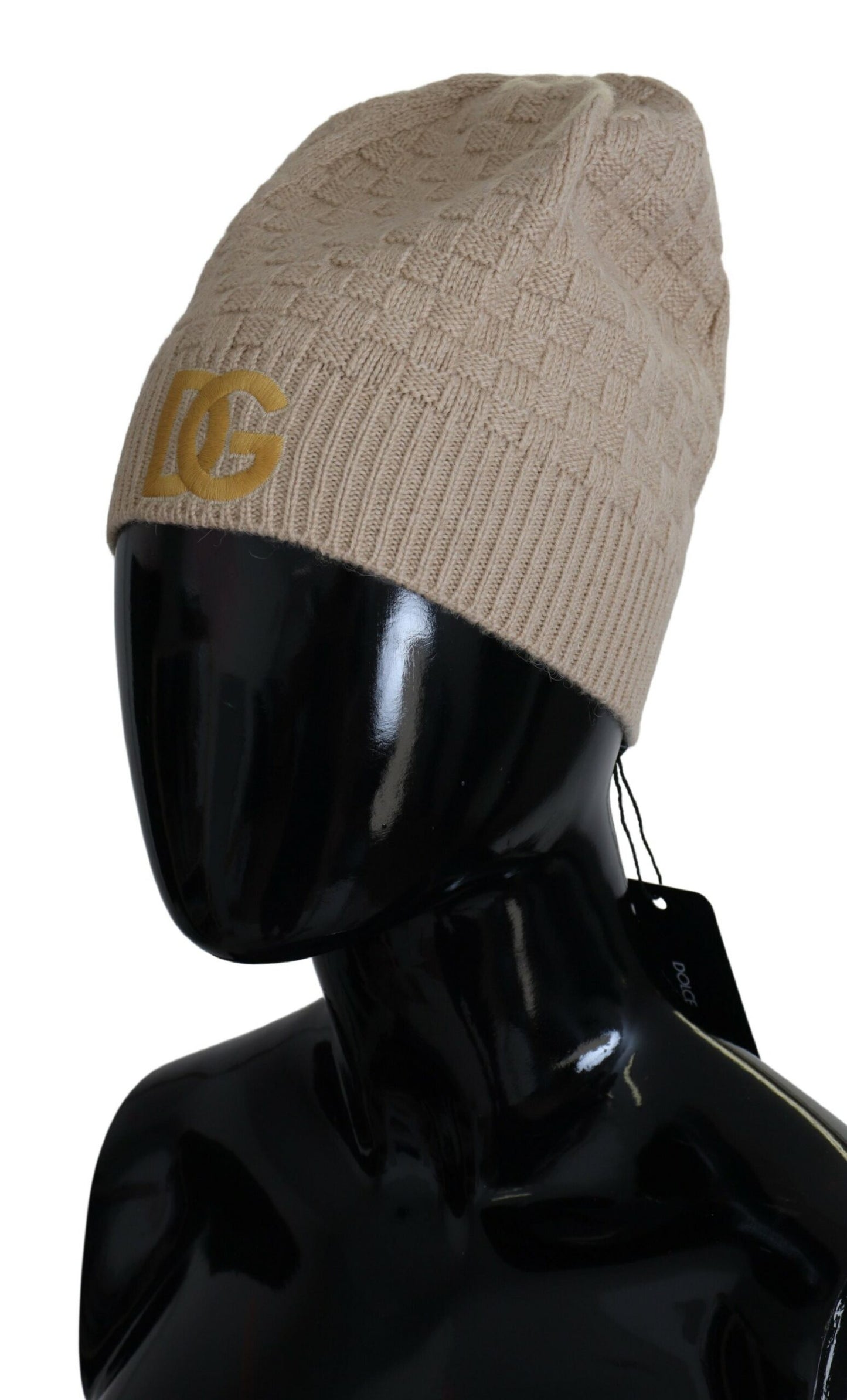 Dolce & Gabbana Chic Beige Camel Knit Beanie