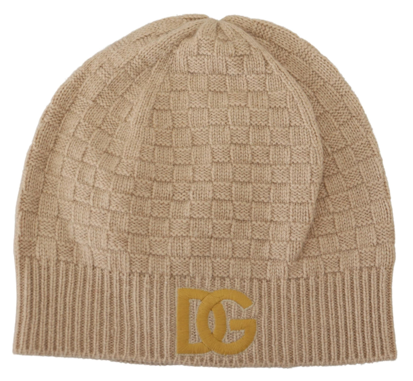 Dolce & Gabbana Chic Beige Camel Knit Beanie