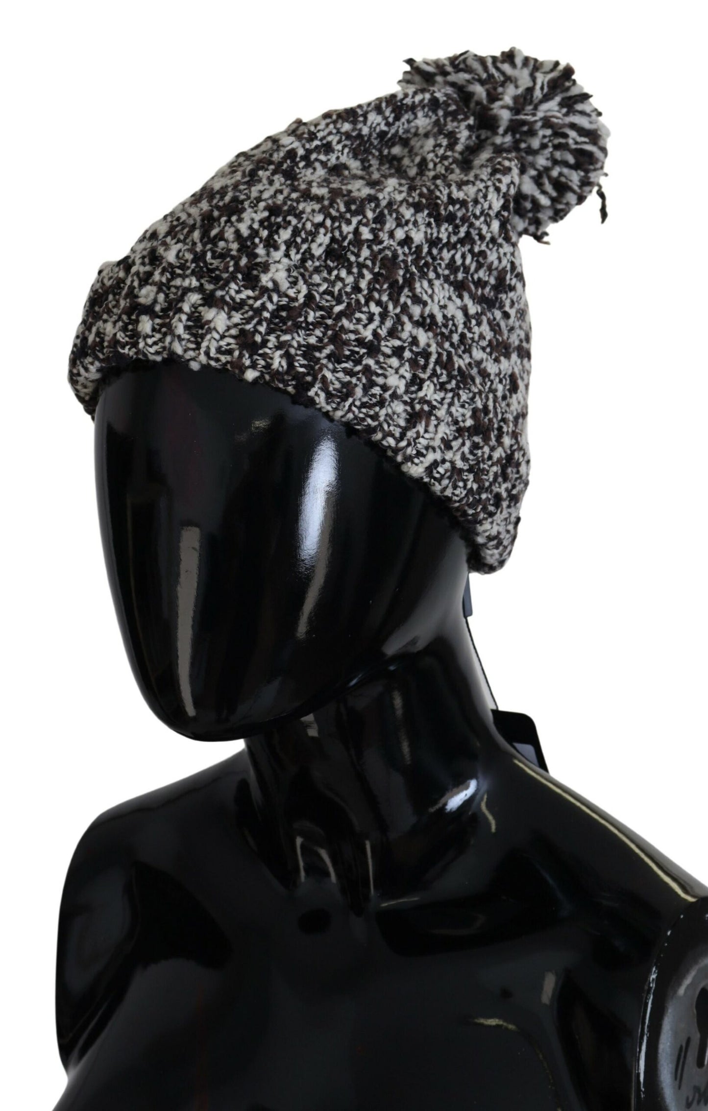 Dolce & Gabbana Multicolor Knit Beanie with Fur Pom