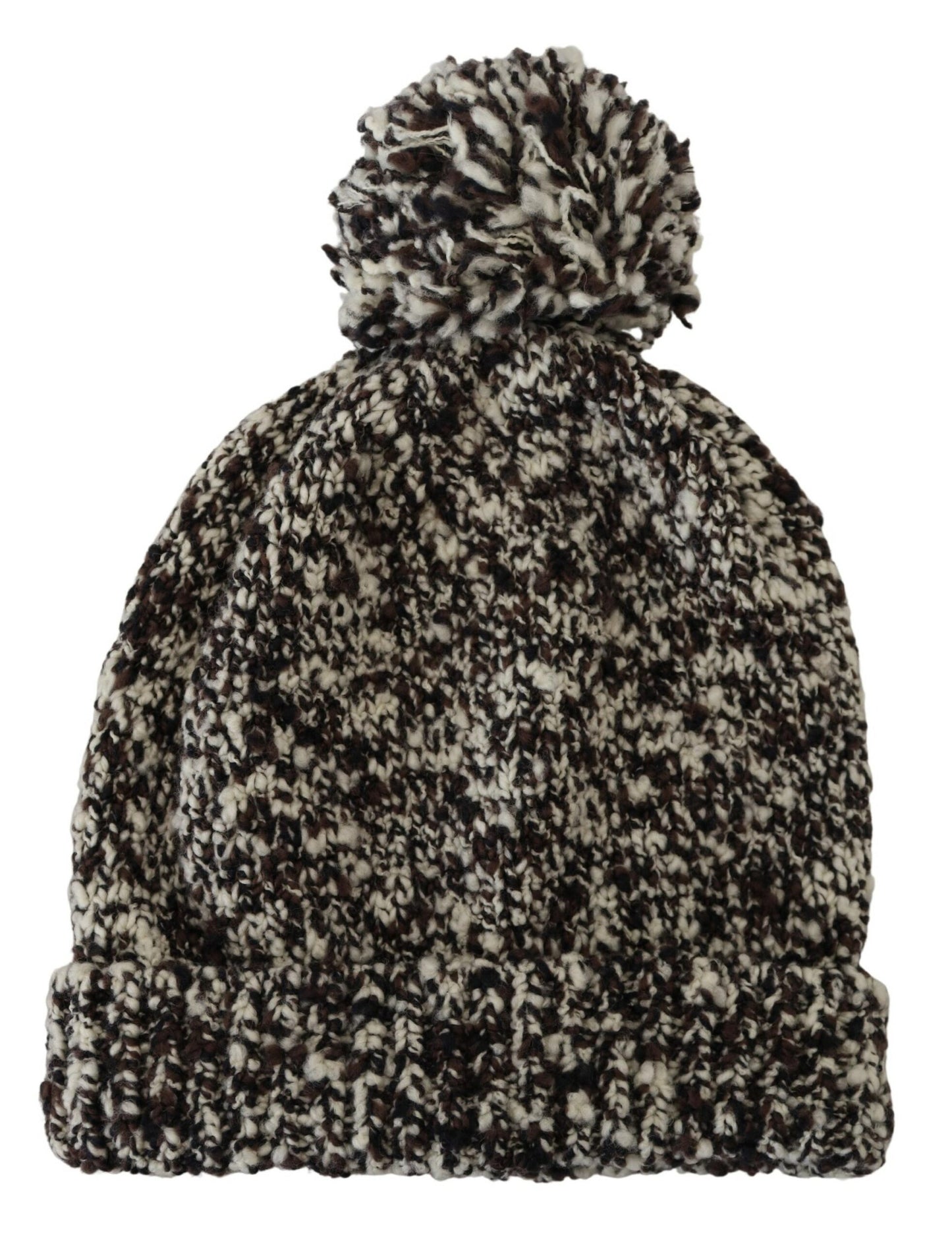 Dolce & Gabbana Multicolor Knit Beanie with Fur Pom