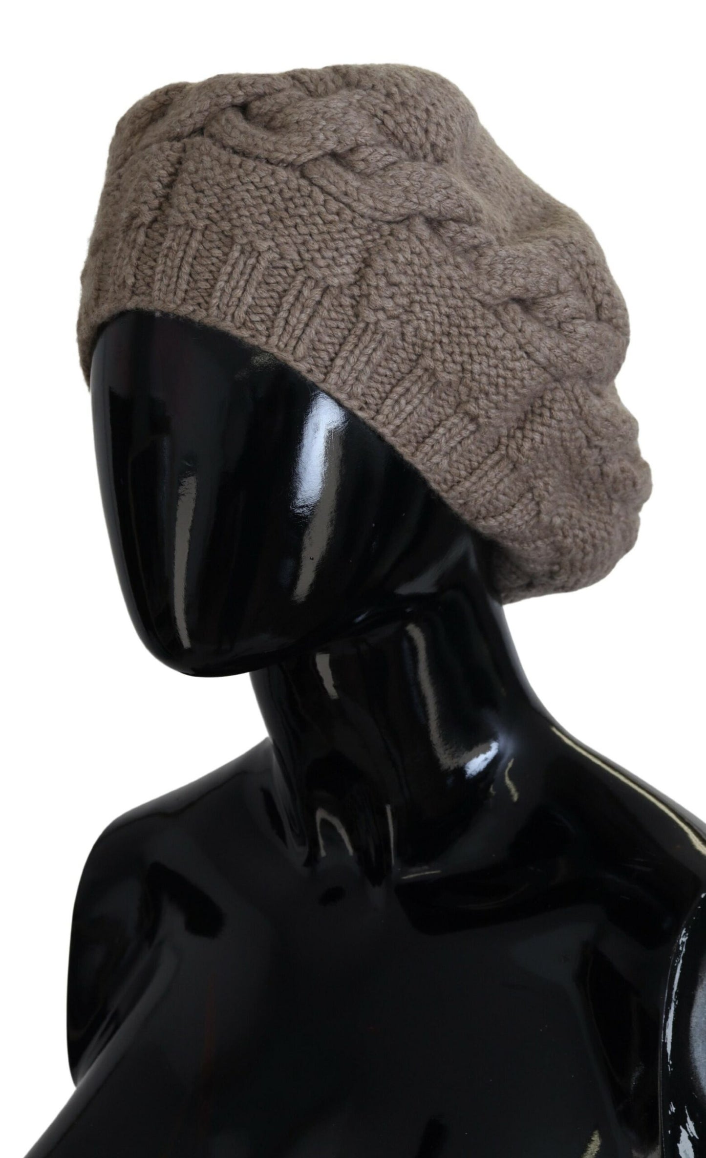 Dolce & Gabbana Elegant Cashmere Knit Beanie in Chic Brown