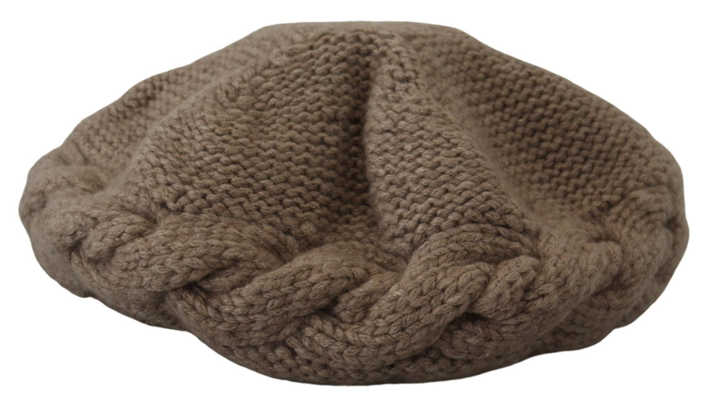 Dolce & Gabbana Elegant Cashmere Knit Beanie in Chic Brown