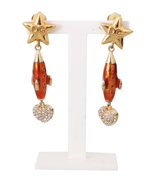 Dolce & Gabbana Celestial Rocket Crystal Clip-On Earrings