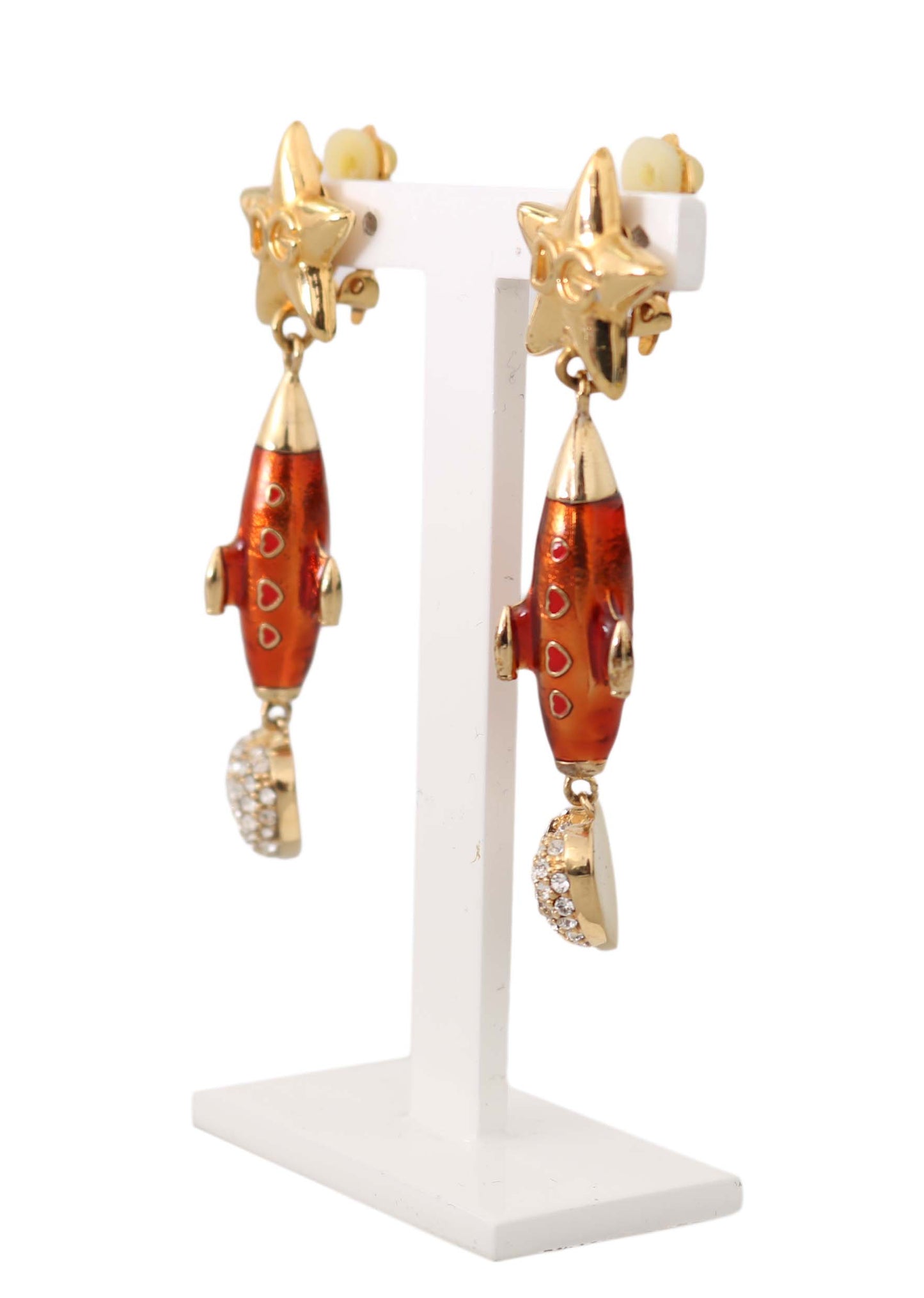 Dolce & Gabbana Celestial Rocket Crystal Clip-On Earrings