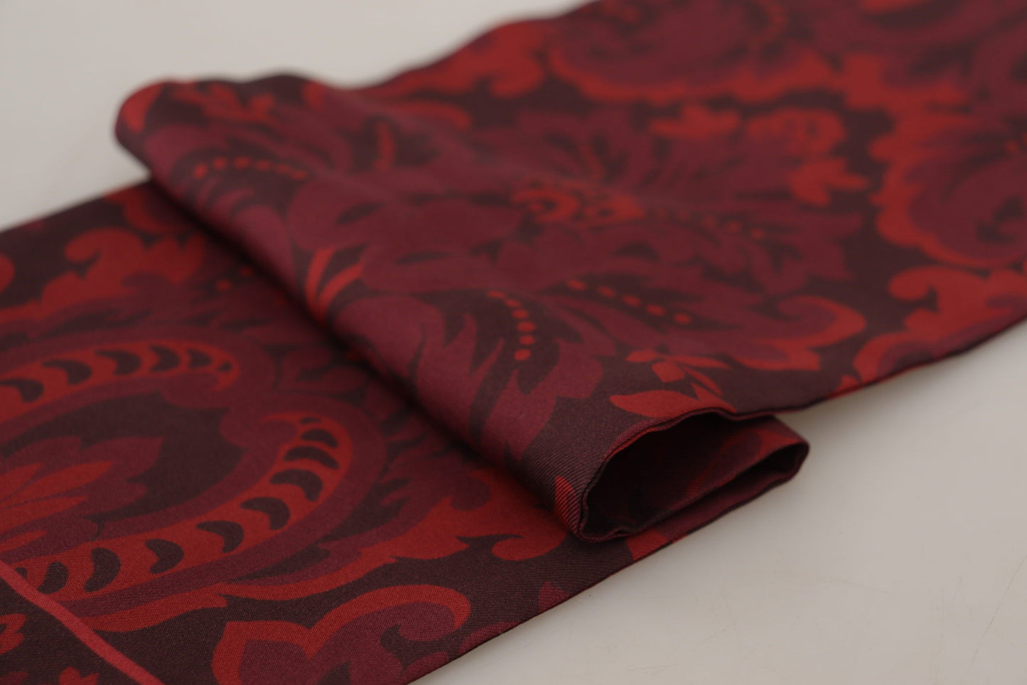 Dolce & Gabbana Elegant Maroon Silk Fringed Men's Scarf