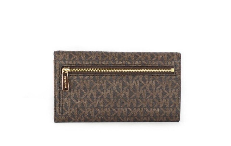 Michael Kors Jet Set Travel Leather Large Trifold Wallet Clutch