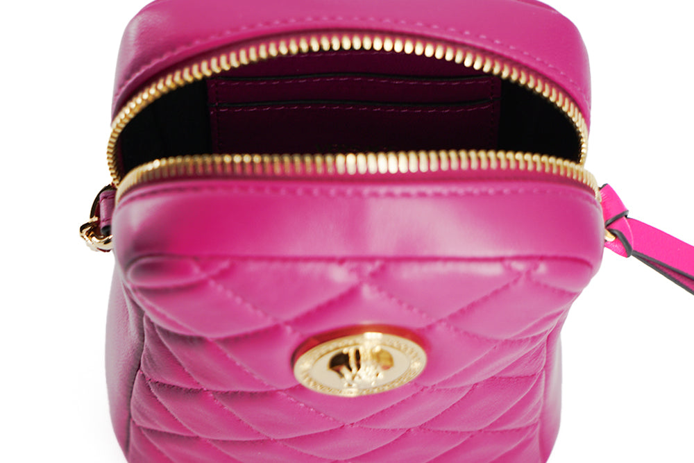 Versace Elegant Purple Quilted Leather Mini Bag