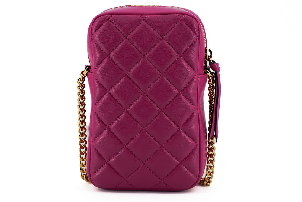 Versace Elegant Purple Quilted Leather Mini Bag