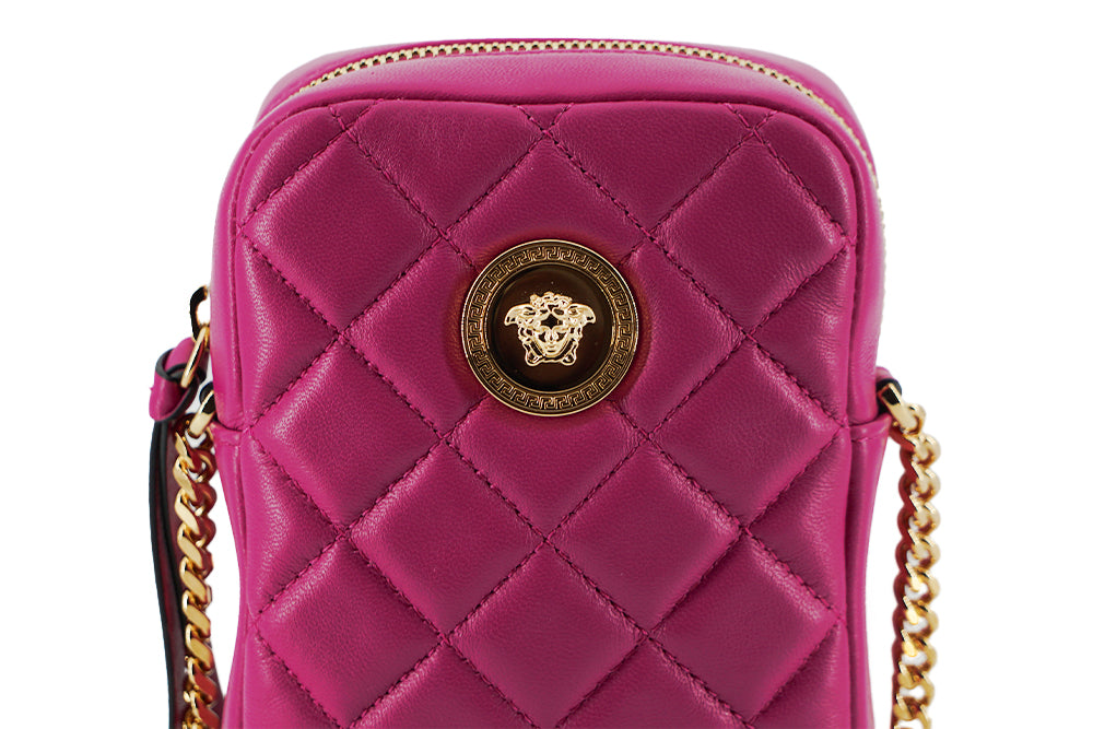 Versace Elegant Purple Quilted Leather Mini Bag