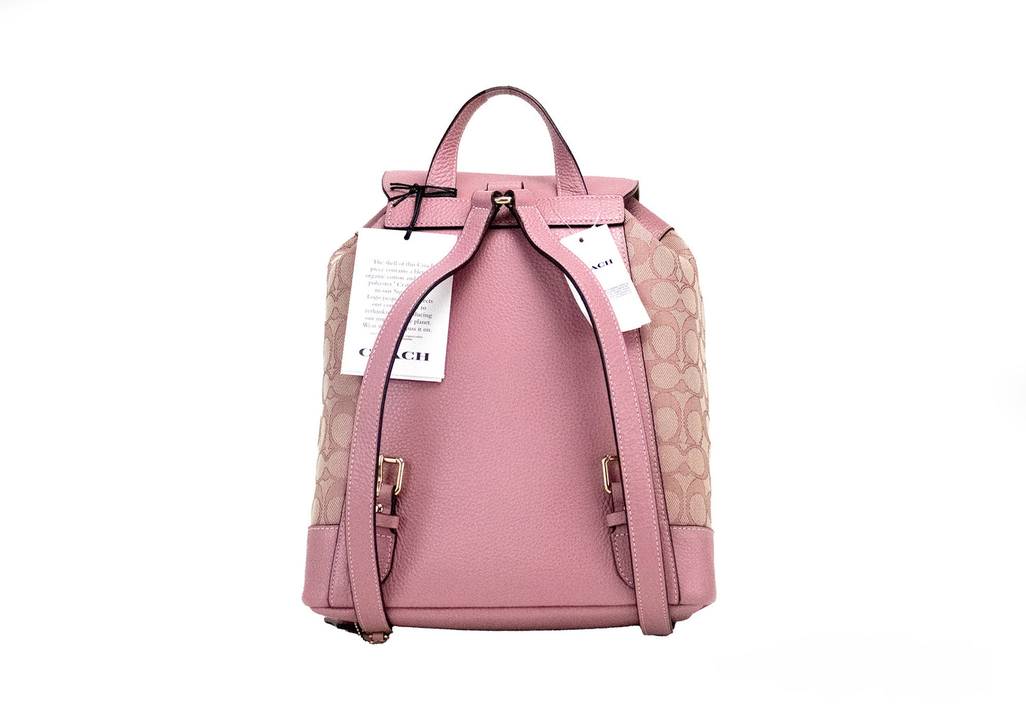 COACH Dempsey True Pink Signature Jacquard Canvas Logo Patch Backpack