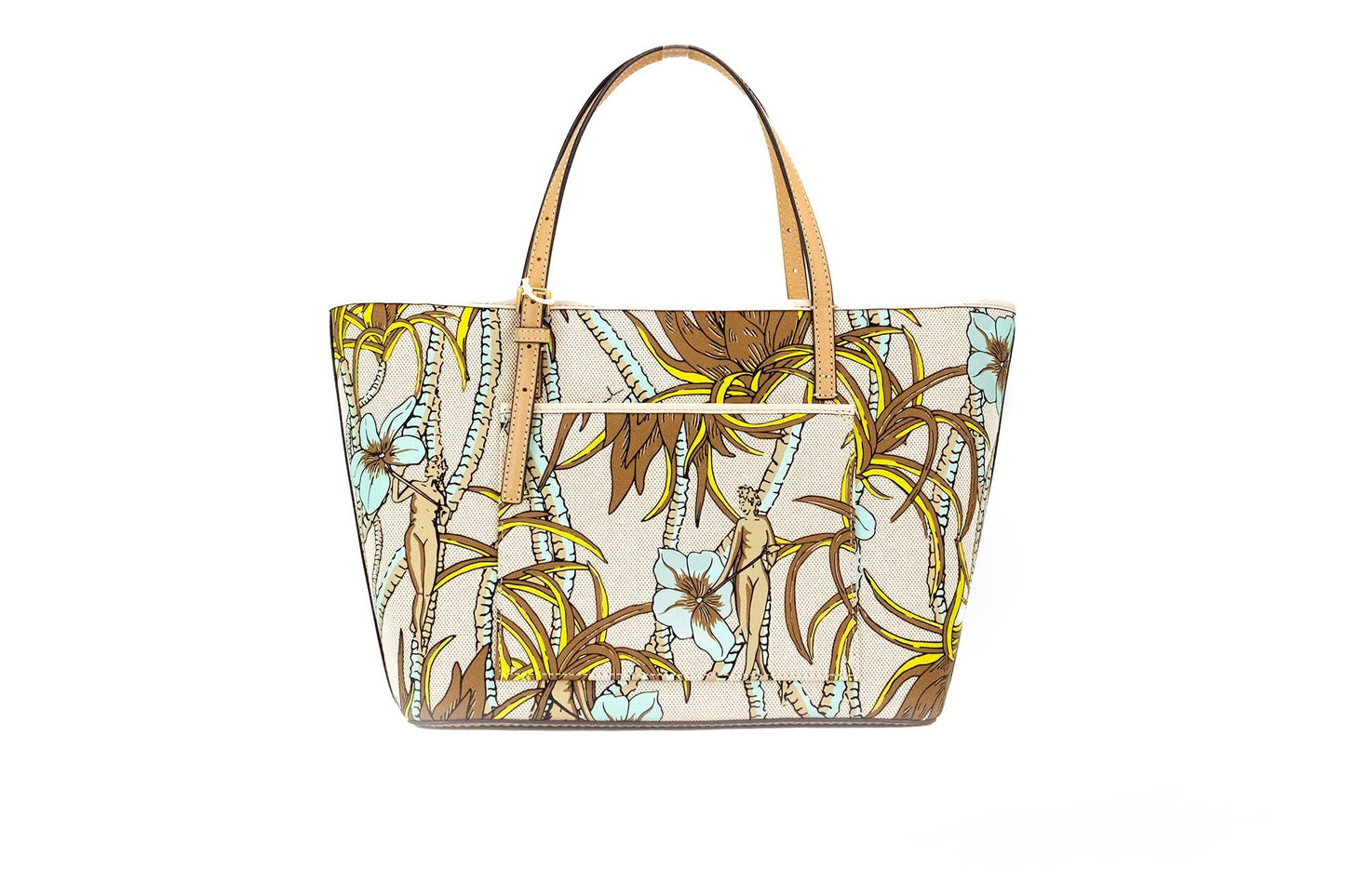 Tory Burch Emerson Small Climbing Palms Printed Canvas Tote Handbag