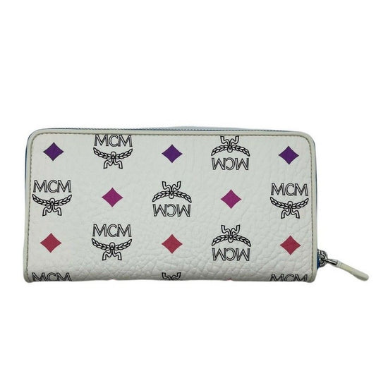 MCM Women's Spectrum Diamond White Visetos Long Zip Around Wallet