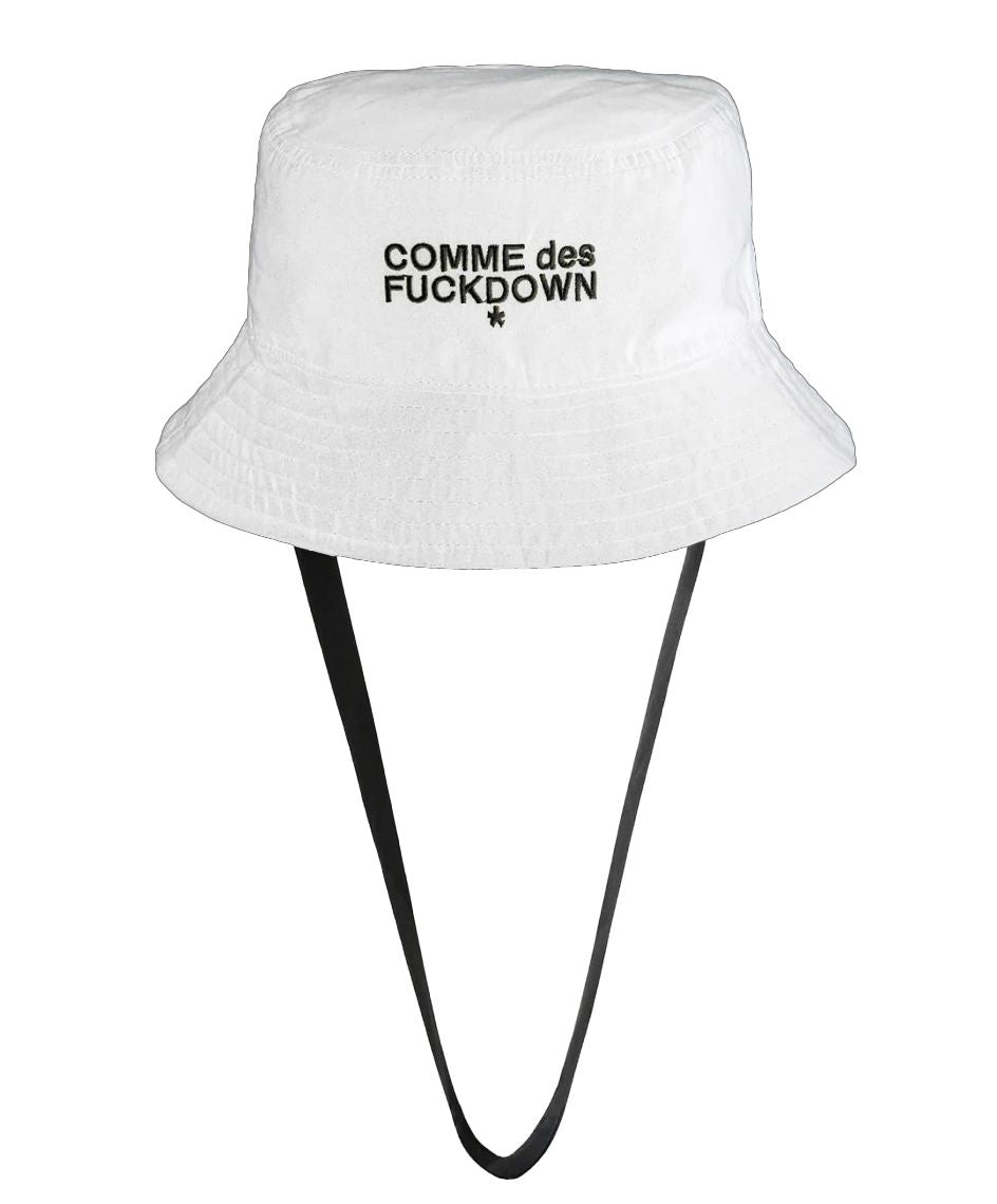 Comme Des Fuckdown White Polyester Men Fisherman Hat