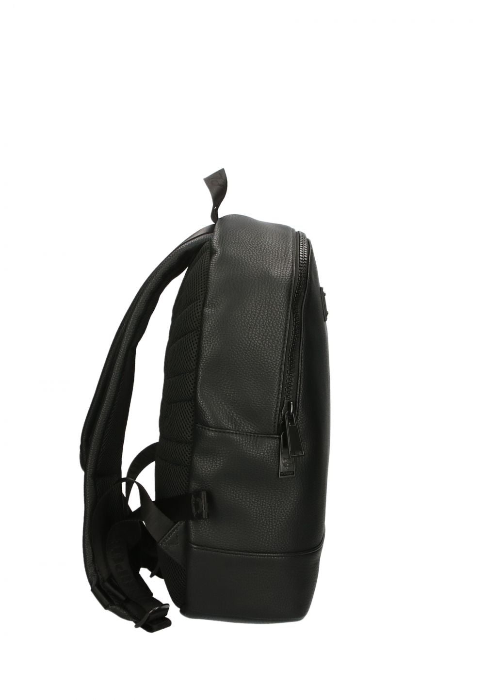 Plein Sport Sleek Black Designer Backpack with Metal Logo