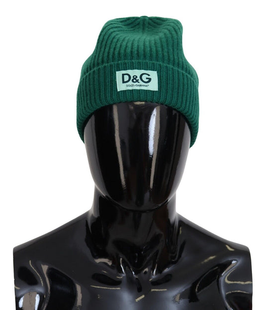 Dolce & Gabbana Elegant Virgin Wool Green Beanie