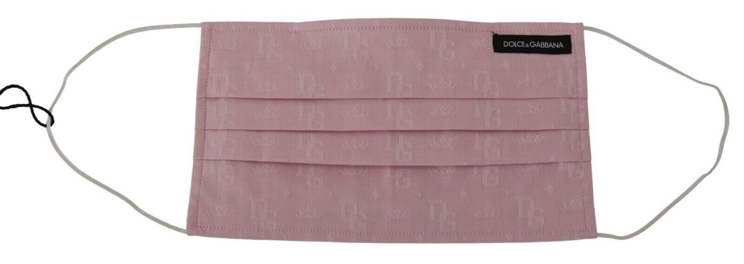 Dolce & Gabbana Elegant Pink Pleated Cotton Face Mask