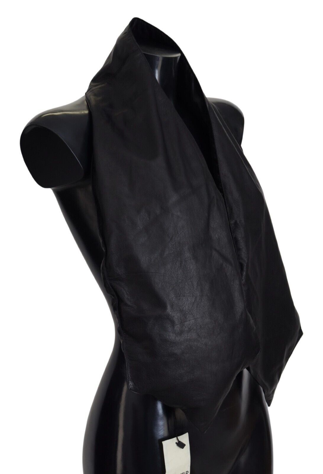 Karl Lagerfeld Sleek Black Leather Tie – Timeless Elegance