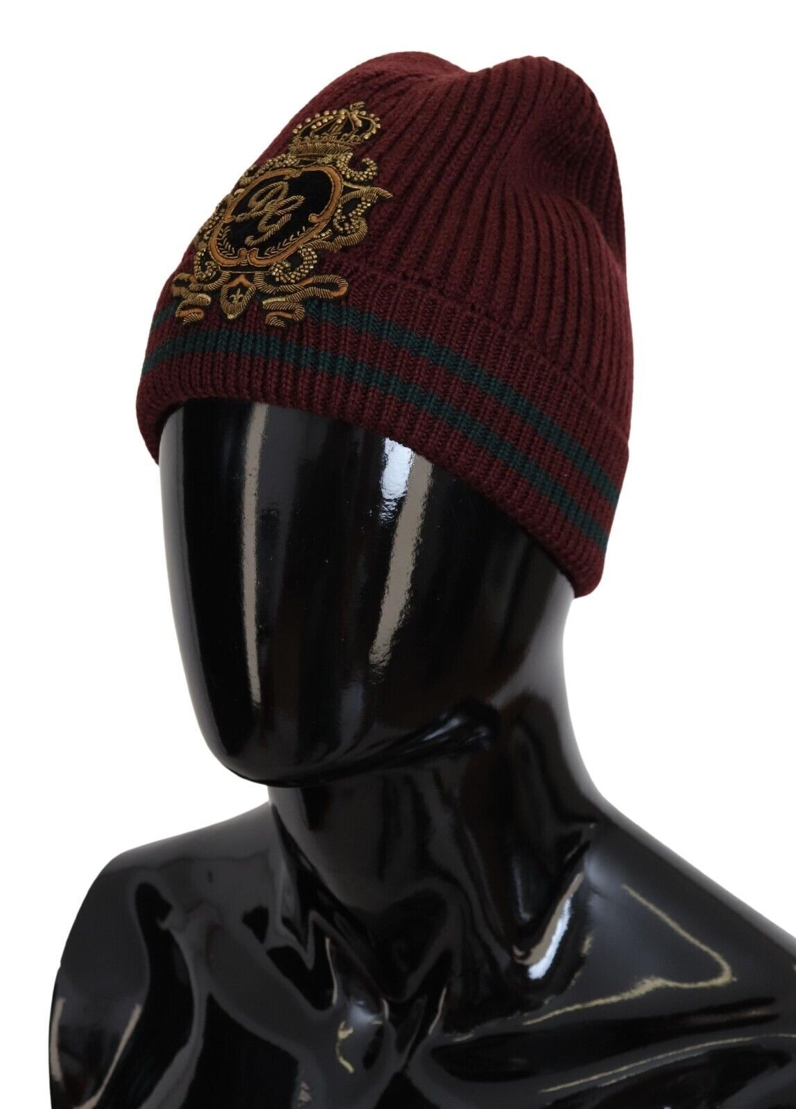 Dolce & Gabbana Maroon Virgin Wool Beanie Hat