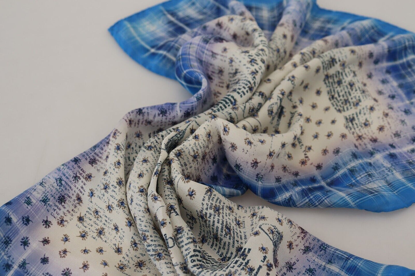 John Galliano Elegant Blue Silk Men's Bandana Head Wrap