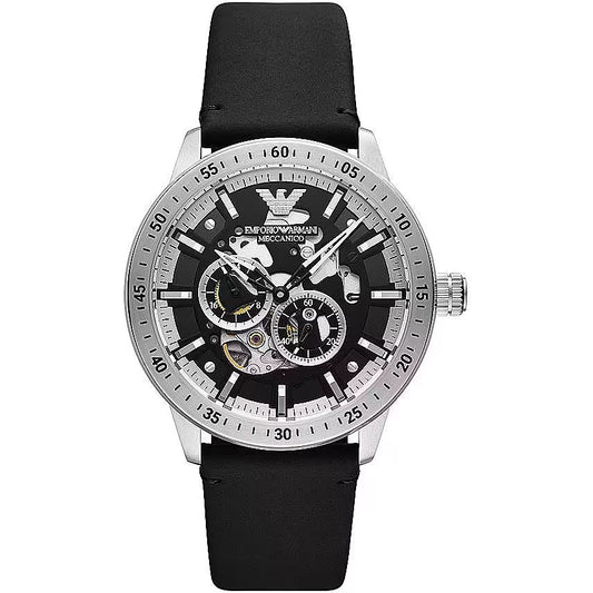 Emporio Armani Elegant Mechanical Leather Watch