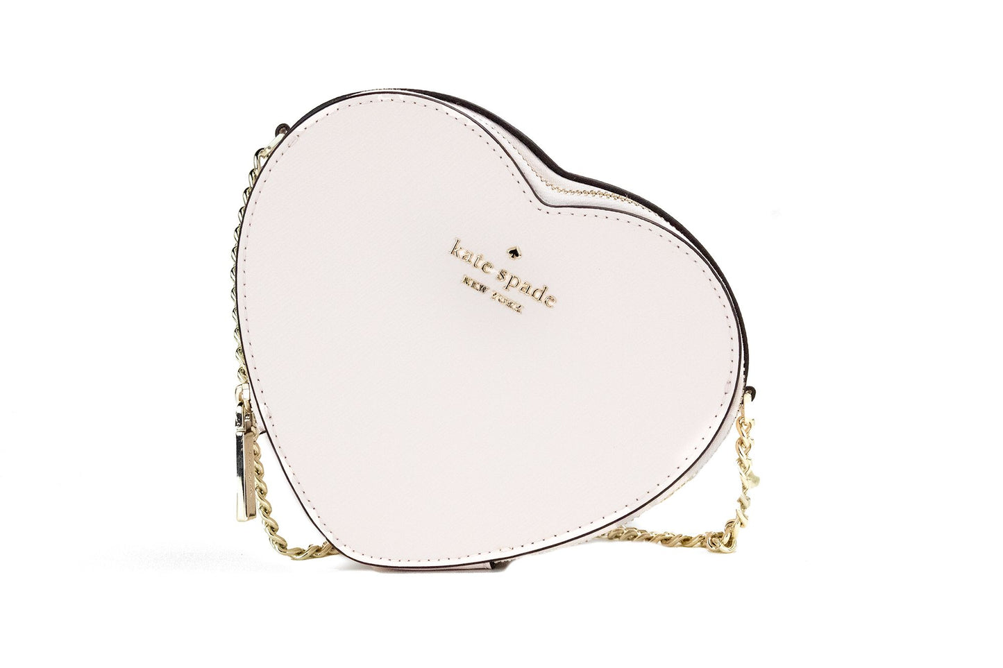 Kate Spade Love Shack Light Rose Mini Leather Chain Heart Crossbody Handbag