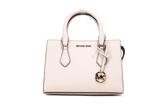 Michael Kors Sheila Small Powder Blush Vegan Leather Center Zip Satchel Handbag